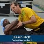 Usain Bolt with his chiropractor